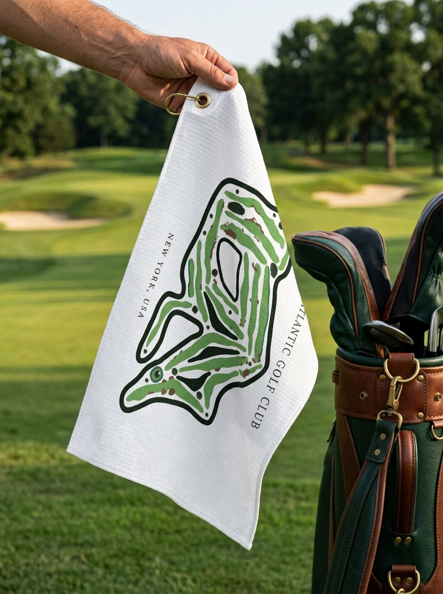 Atlantic Golf Club, Golf Course Towel, New York | Golf Course Print Towels
