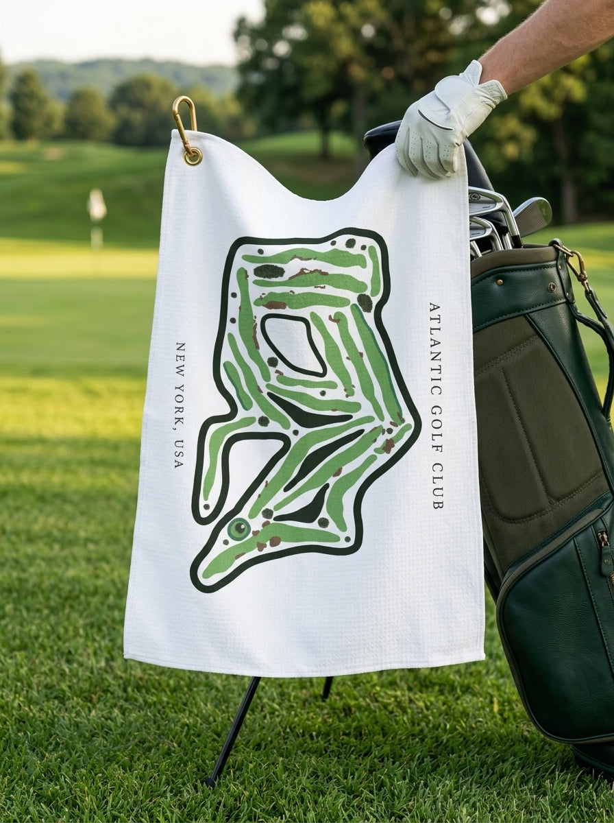 Atlantic Golf Club, Golf Course Towel, New York | Golf Course Print Towels