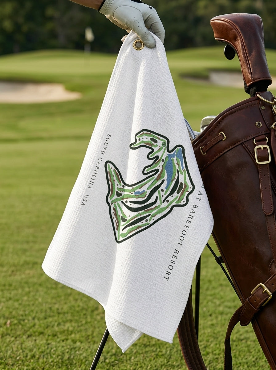 The Dye Club At Barefoot Resort, Golf Course Towel, South Carolina | Golf Course Print Towels