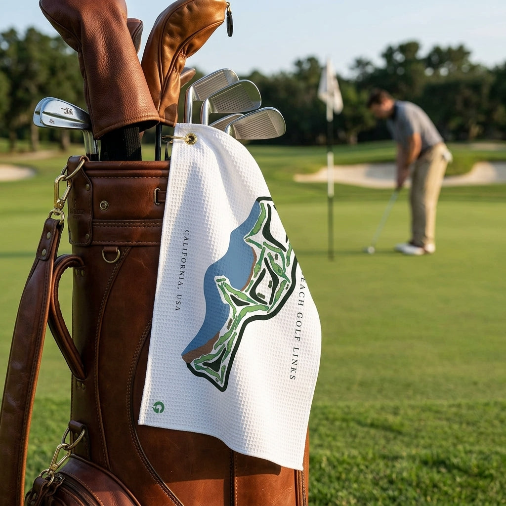 Pebble Beach Golf Links, Golf Course Print, California | Golf Course Print Towels | Golf Course Microfiber