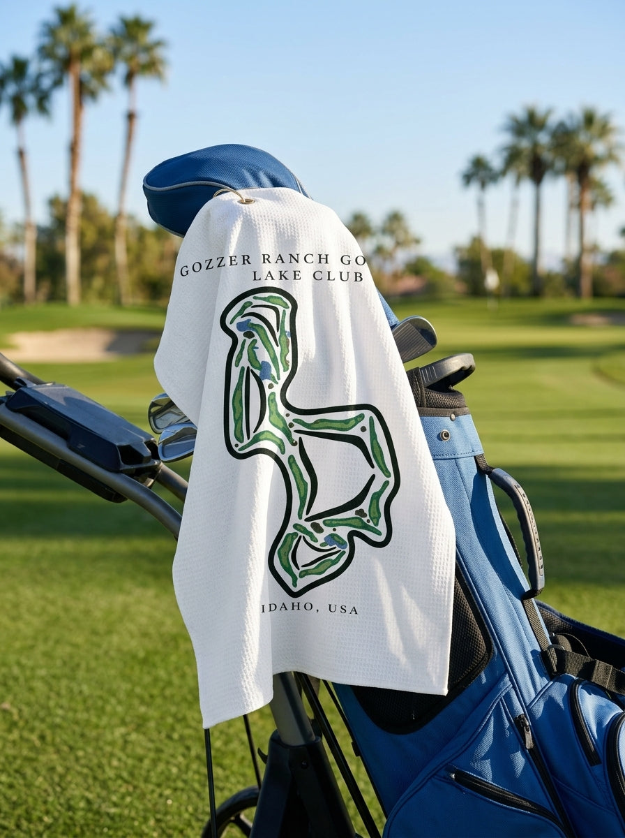 Gozzer Ranch Golf and Lake Club, Golf Course Towel, Idaho | Golf Course Print Towels