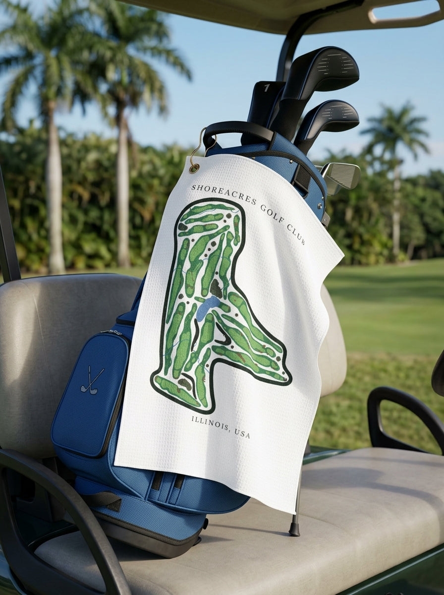 Shoreacres Golf Club, Golf Course Towel, Illinois | Golf Course Print Towels