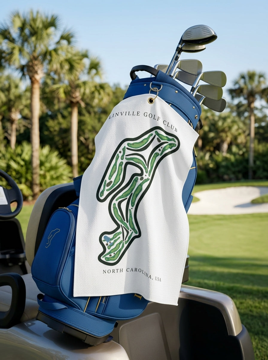 Linville Golf Club, Golf Course Towel, North Carolina | Golf Course Print Towels