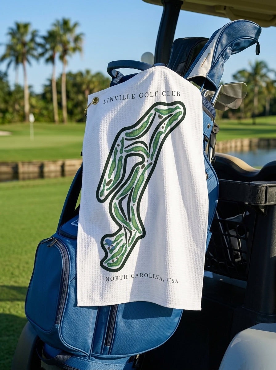 Linville Golf Club, Golf Course Towel, North Carolina | Golf Course Print Towels