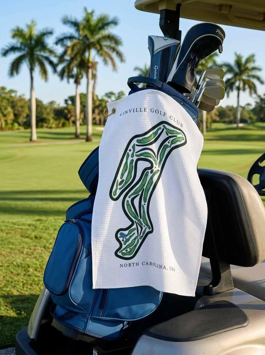Linville Golf Club, Golf Course Towel, North Carolina | Golf Course Print Towels