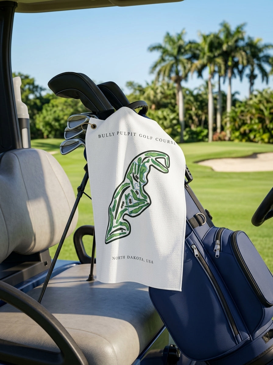 Bully Pulpit Golf Course, Golf Course Towel, North Dakota | Golf Course Print Towels
