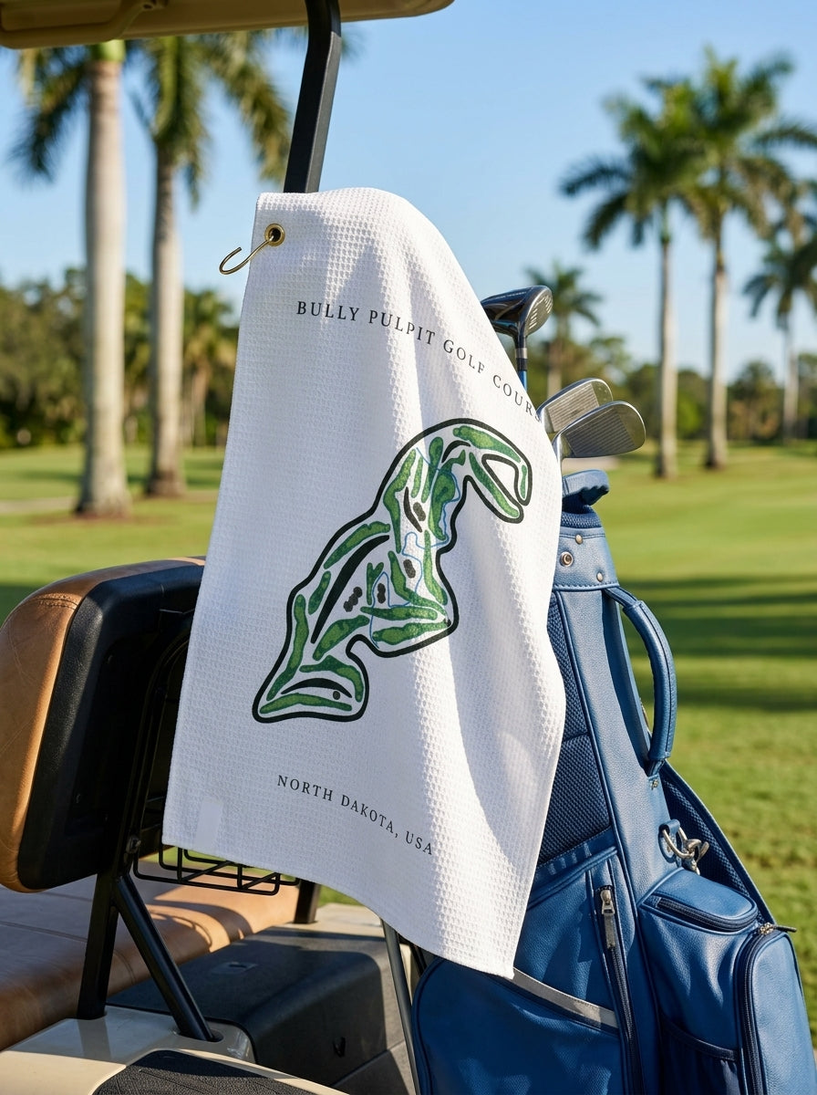 Bully Pulpit Golf Course, Golf Course Towel, North Dakota | Golf Course Print Towels