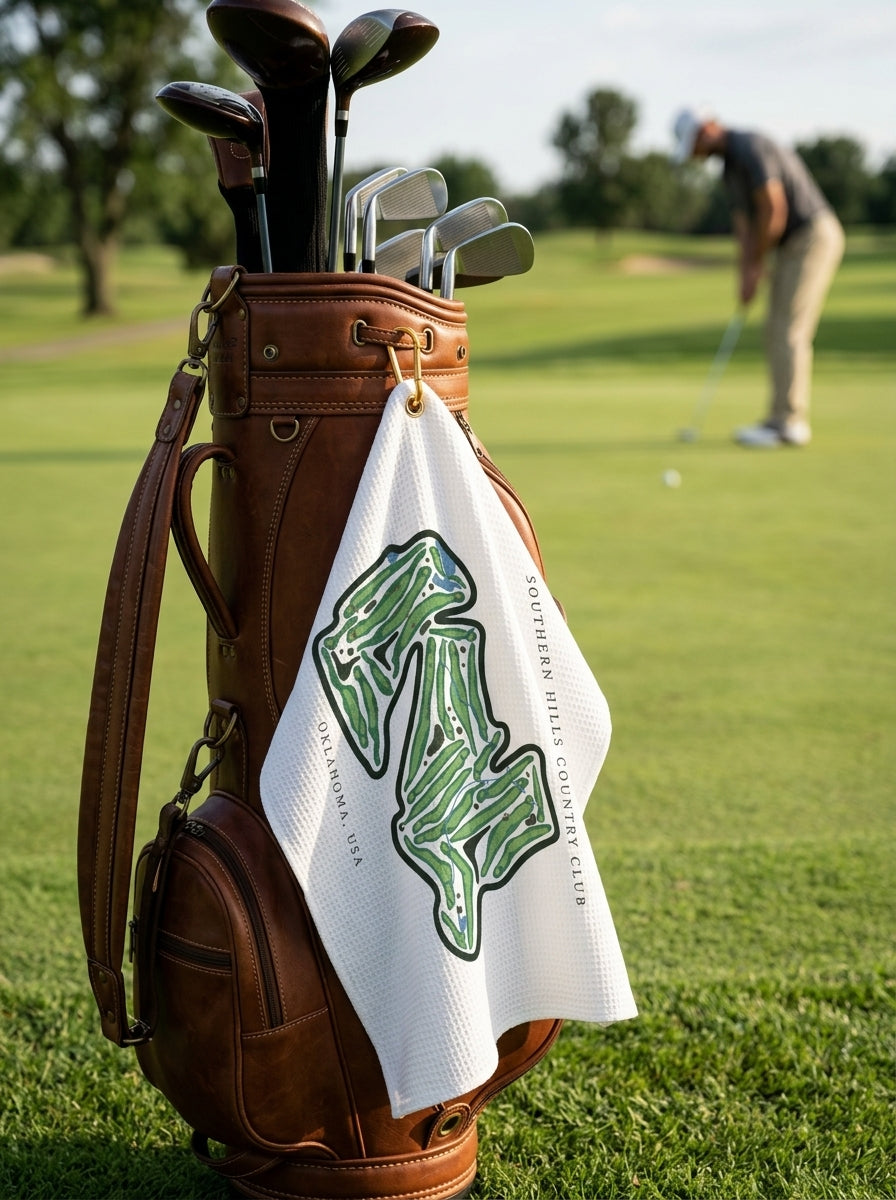 Southern Hills Country Club, Golf Course Towel, Oklahoma | Golf Course Print Towels