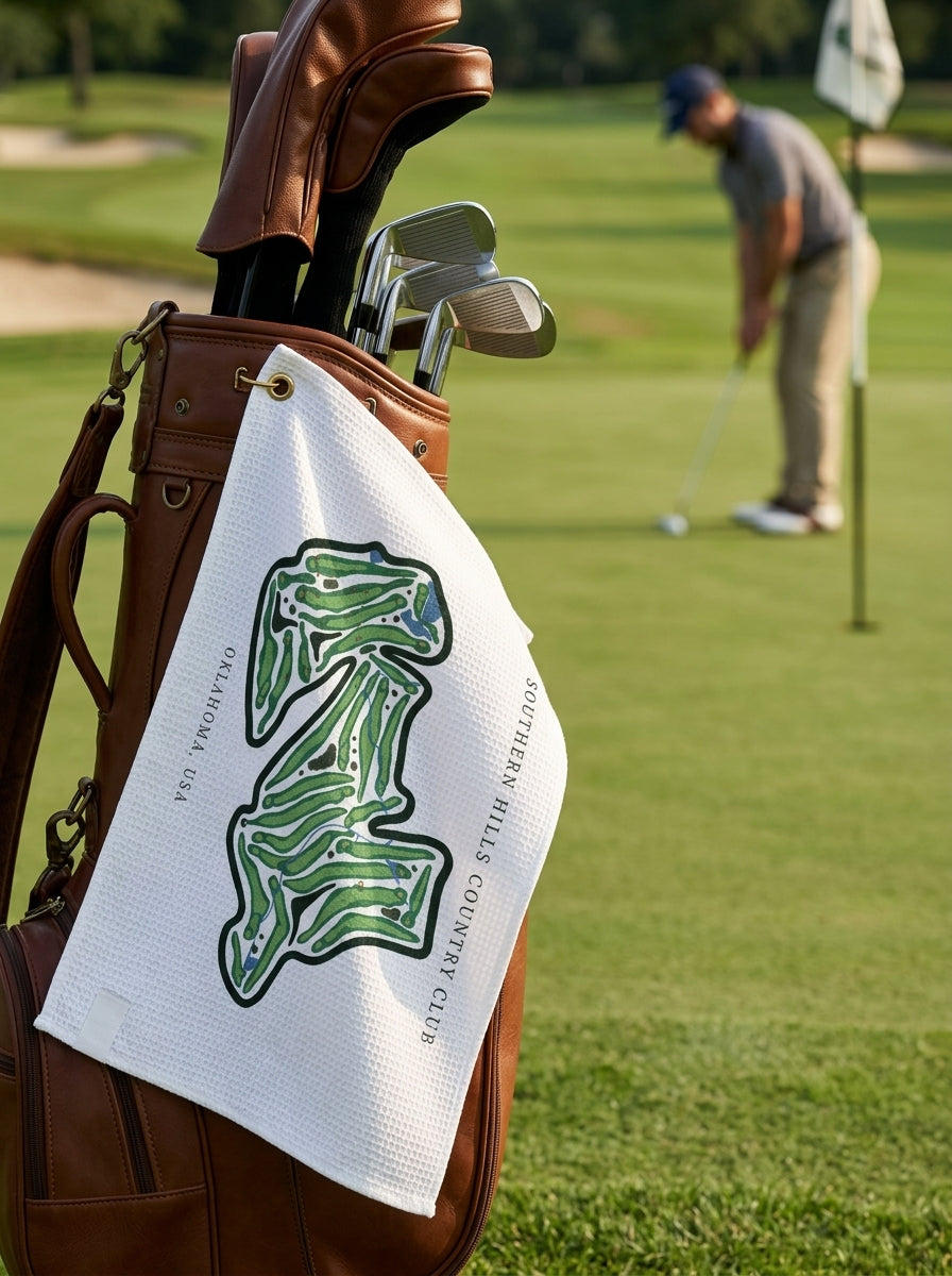 Southern Hills Country Club, Golf Course Towel, Oklahoma | Golf Course Print Towels