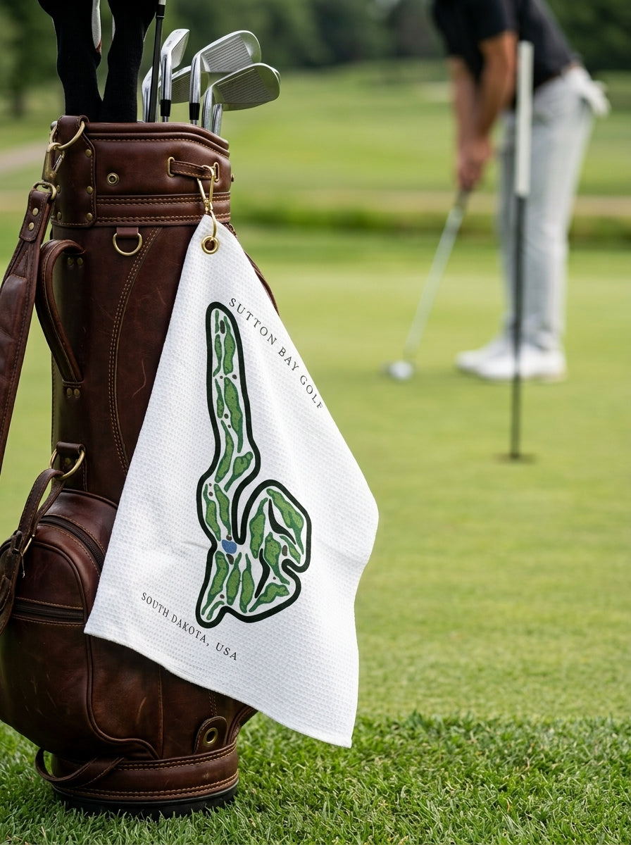 Sutton Bay Golf, Golf Course Towel,  South Dakota | Golf Course Print Towels