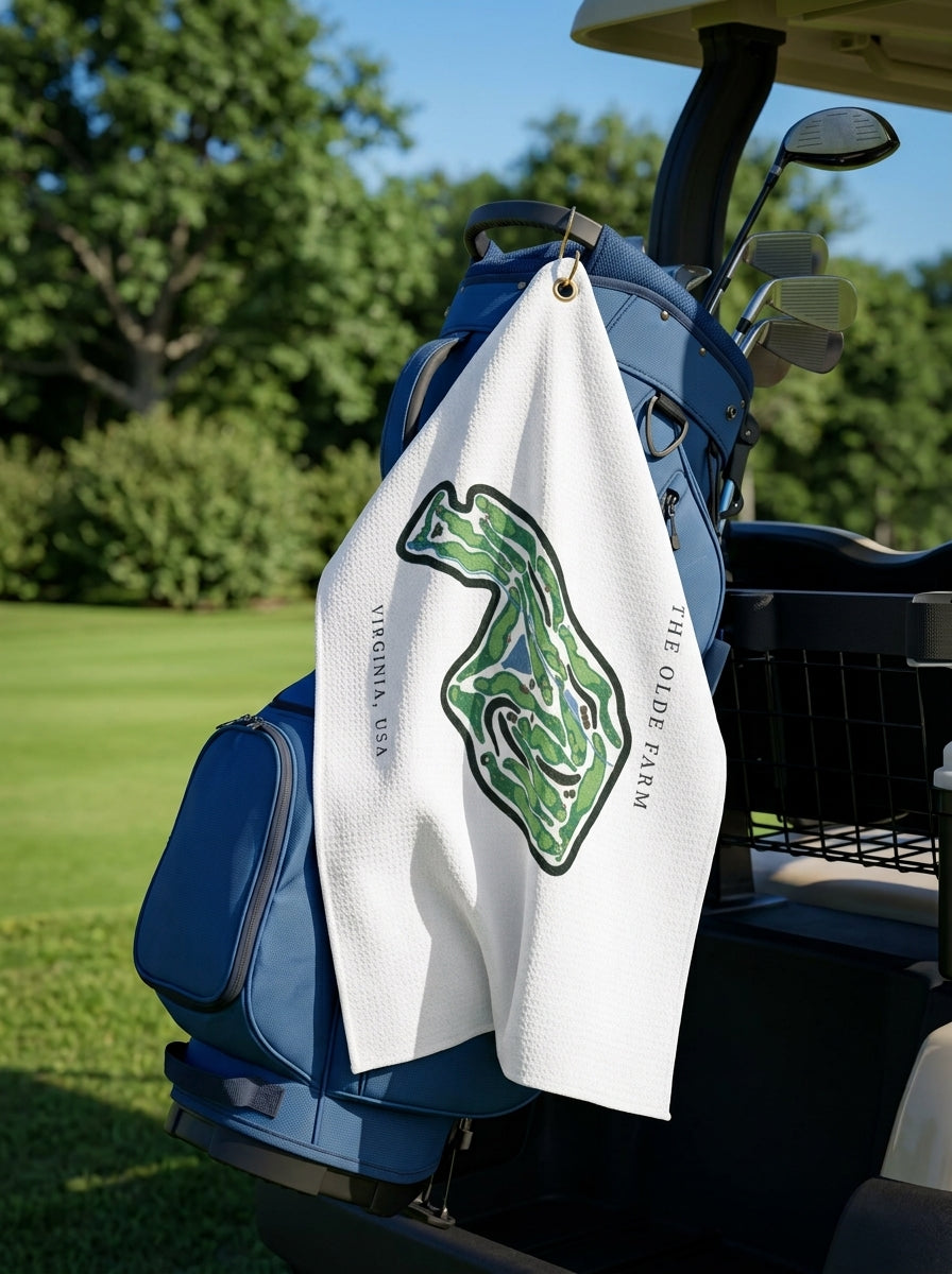 The Olde Farm, Golf Course Towel, Virginia | Golf Course Print Towels