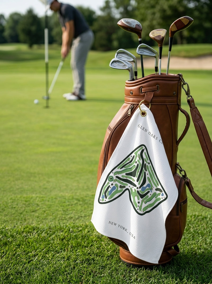 Glen Oaks Club, Golf Course Towel, New York | Golf Course Print Towels