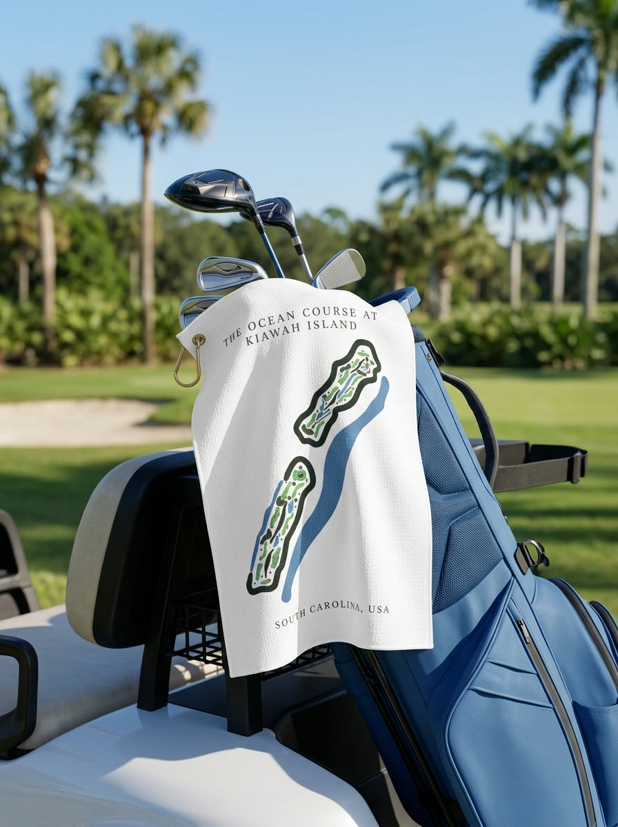 The Ocean Course at Kiawah Island, Golf Course Towel, South Carolina | Golf Course Print Towels