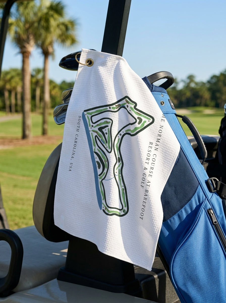 The Norman Course at Barefoot Resort & Golf, Golf Course Towel, South Carolina | Golf Course Print Towels