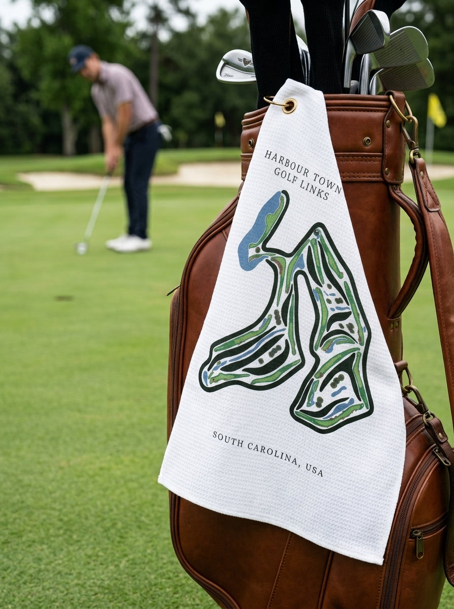 Harbour Town Golf Links, Hilton Head, Golf Course Towel, South Carolina | Golf Course Print Towels