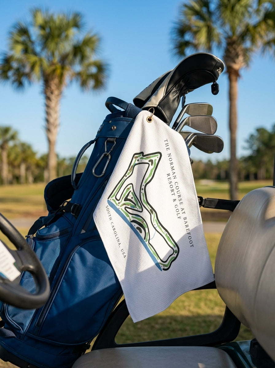 The Norman Course at Barefoot Resort & Golf, Golf Course Towel, South Carolina | Golf Course Print Towels