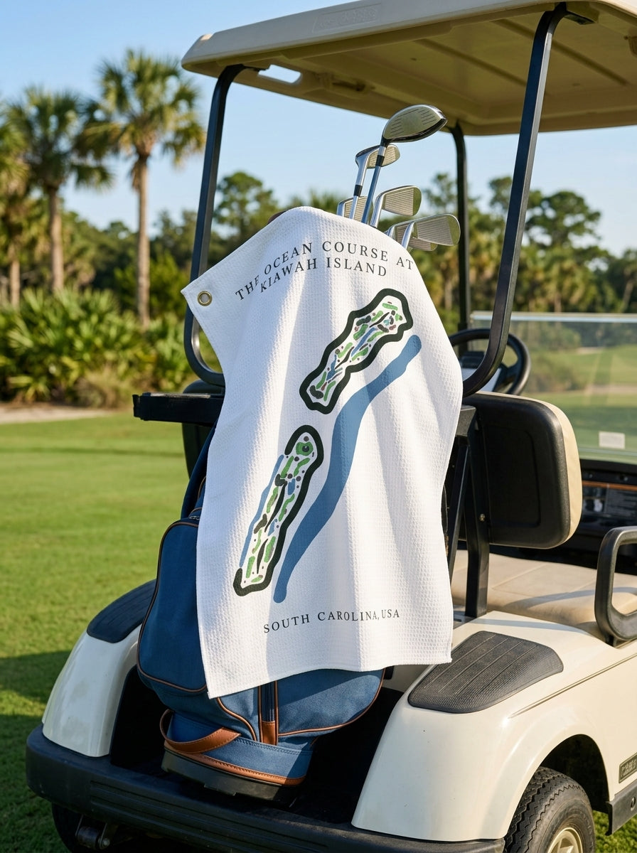 The Ocean Course at Kiawah Island, Golf Course Towel, South Carolina | Golf Course Print Towels