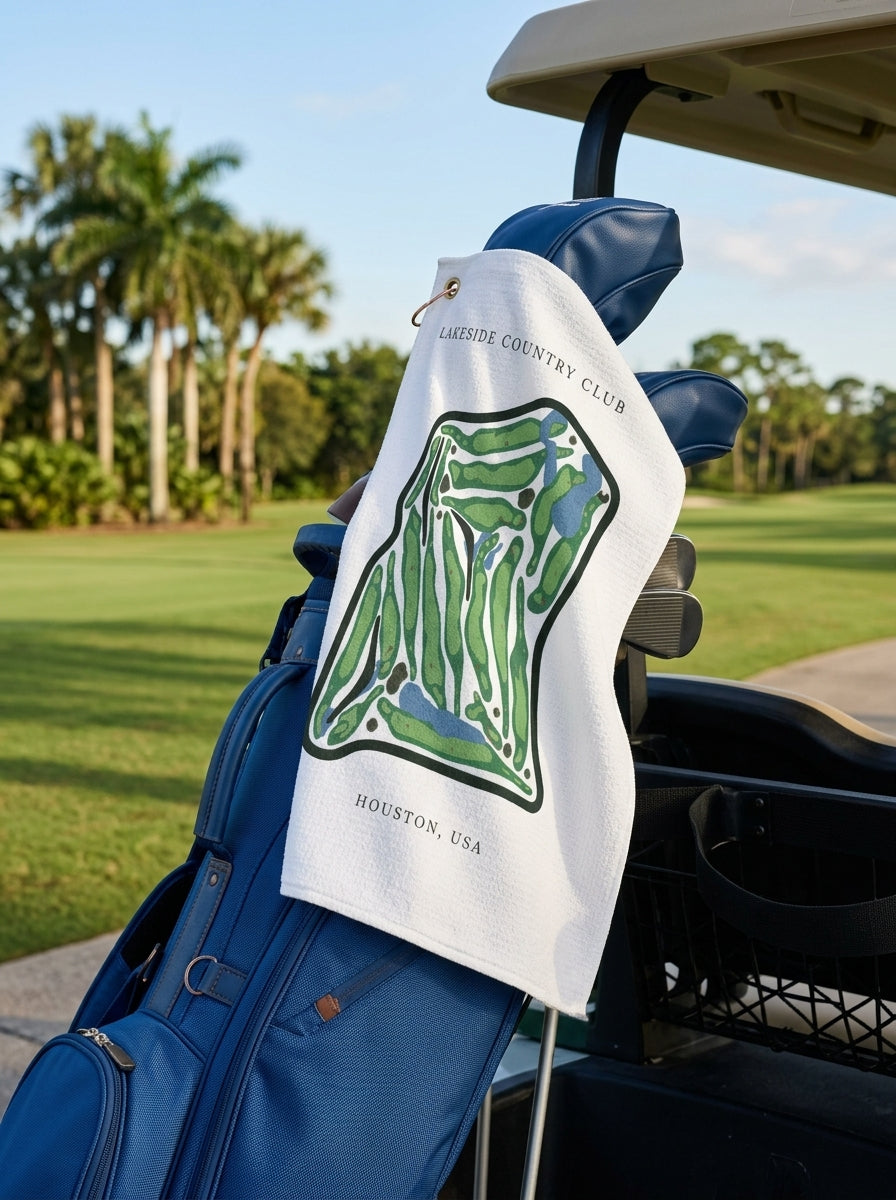 Lakeside Country Club, Golf Course Towel, Texas | Golf Course Print Towels