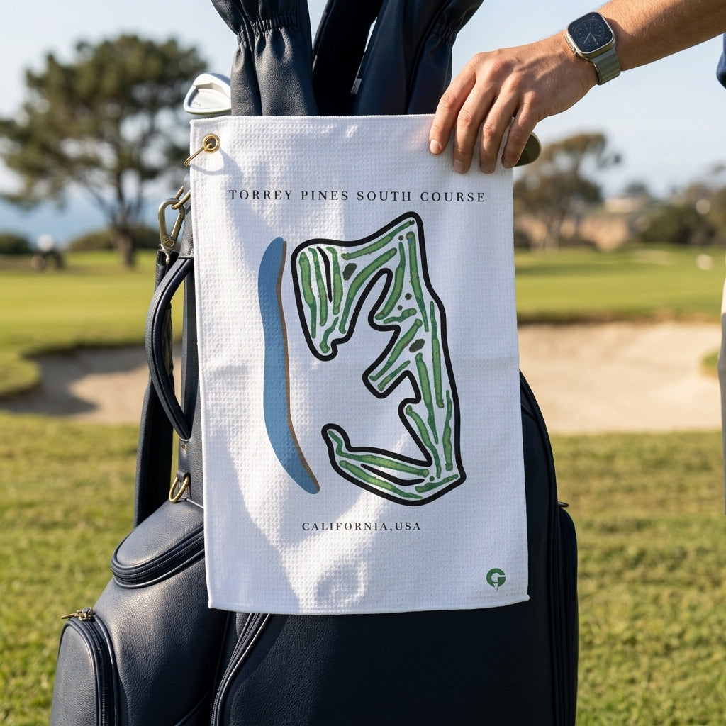 Torrey Pines South Course Golf Course Print Towel North Carolina | Golf Course Print Towels | Golf Course Microfiber