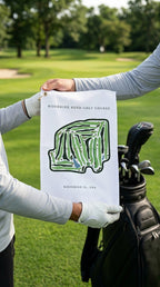 Woodbine Bend Golf Course Towel, Illinois | Microfiber Course Map Towel