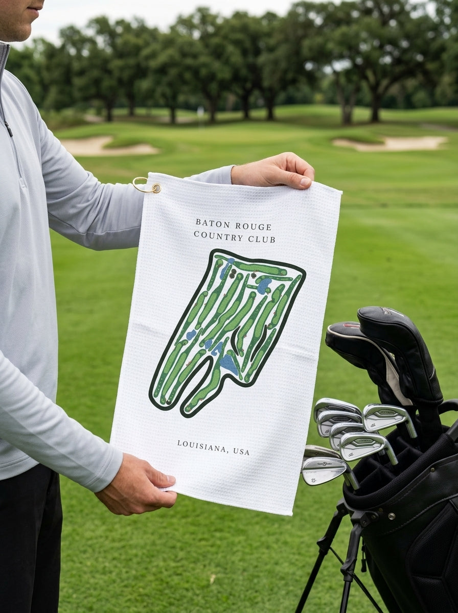 Baton Rouge Country Club, Golf Course Towel, Louisiana | Golf Course Print Towels