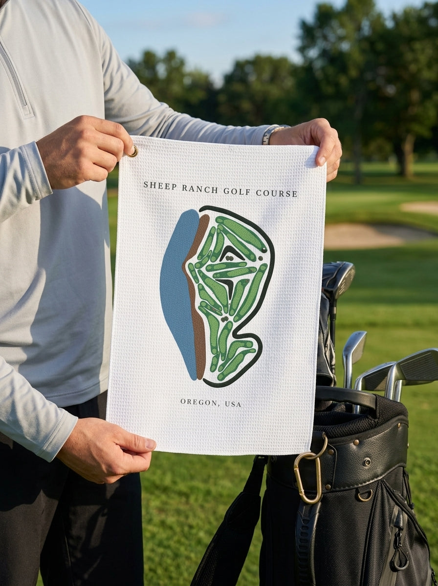 Sheep Ranch Golf Course, Golf Course Towel, Oregon | Golf Course Print Towels