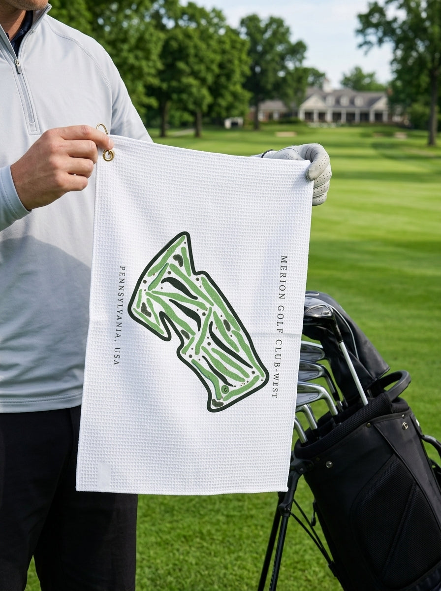 Merion Golf Club - West, Golf Course Towel, Pennsylvania | Golf Course Print Towels