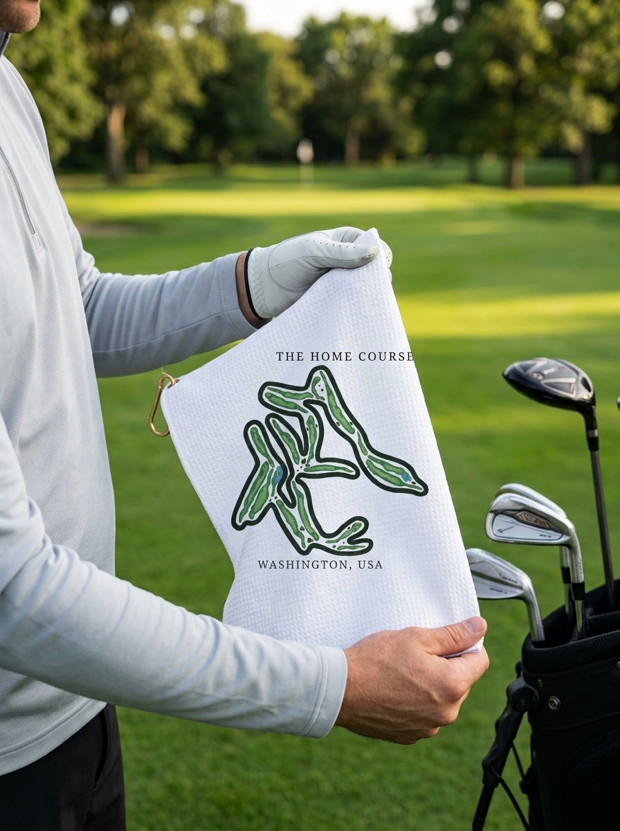 The Home Course, Golf Course Towel, Washington | Golf Course Print Towels