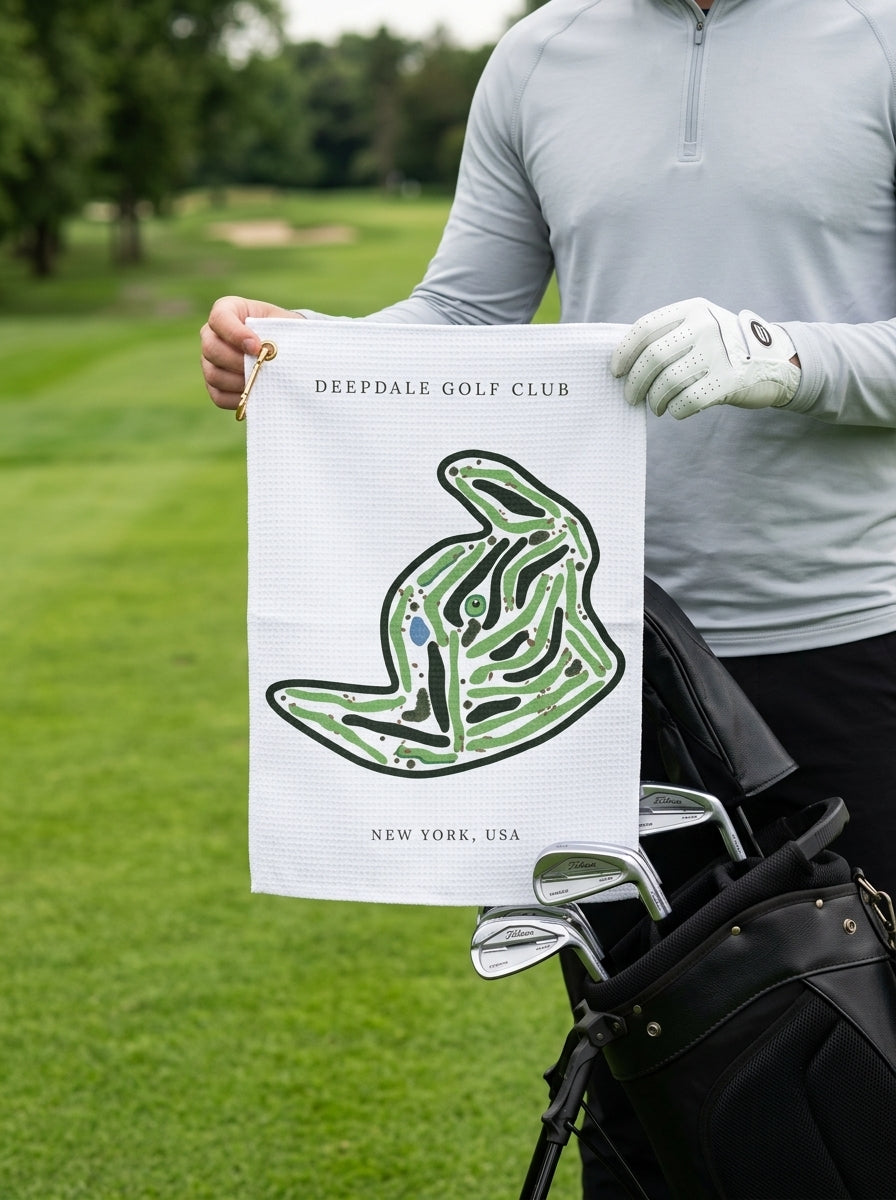 Deepdale Golf Club, Golf Course Towel, New York | Golf Course Print Towels
