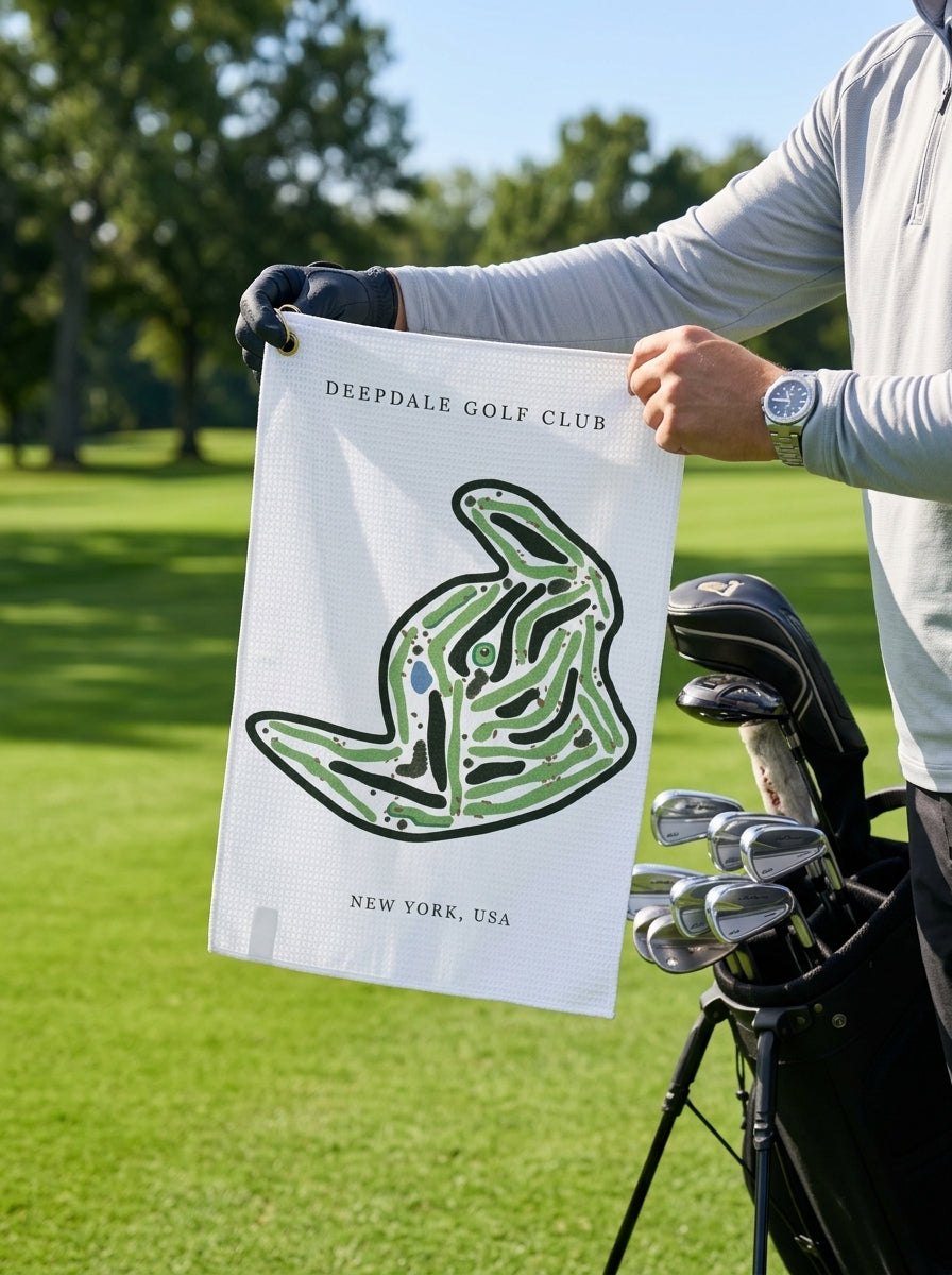 Deepdale Golf Club, Golf Course Towel, New York | Golf Course Print Towels