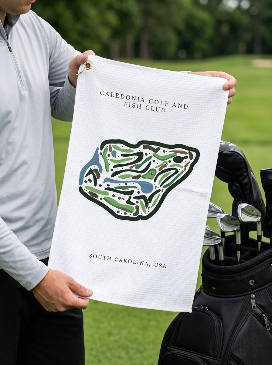 Caledonia Golf and Fish Club, Golf Course Towel, South Carolina | Golf Course Print Towels