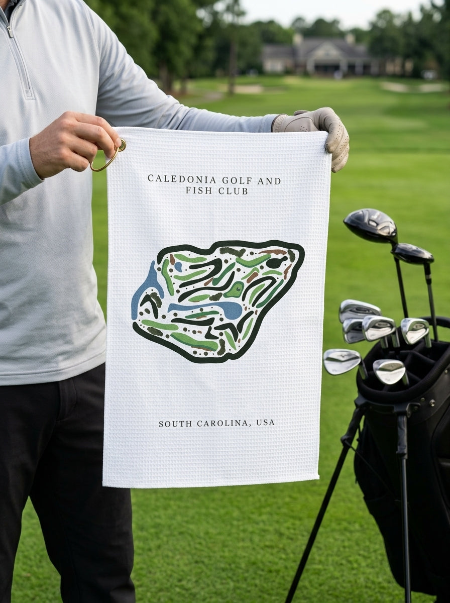 Caledonia Golf and Fish Club, Golf Course Towel, South Carolina | Golf Course Print Towels