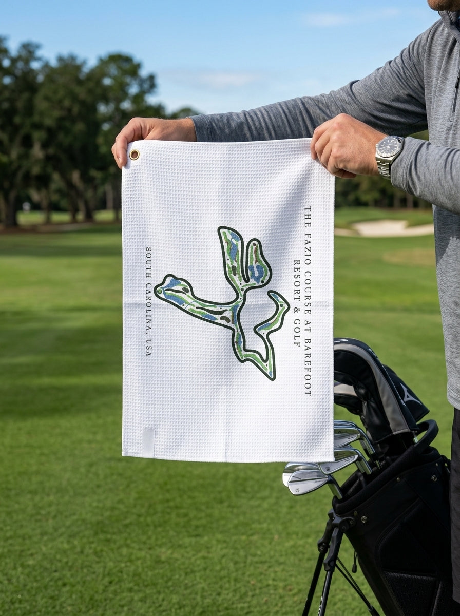 The Fazio Course at Barefoot Resort & Golf Golf Course Towel, South Carolina | Golf Course Print Towels