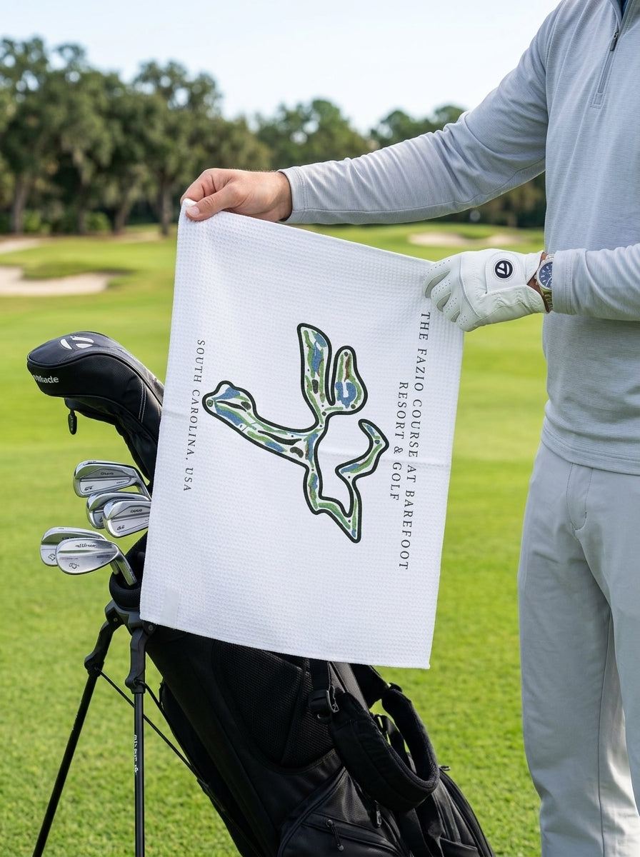 The Fazio Course at Barefoot Resort & Golf Golf Course Towel, South Carolina | Golf Course Print Towels