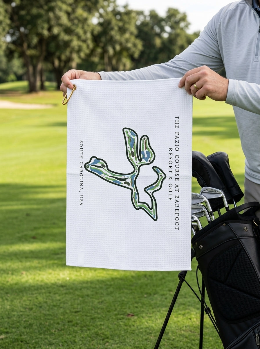 The Fazio Course at Barefoot Resort & Golf Golf Course Towel, South Carolina | Golf Course Print Towels