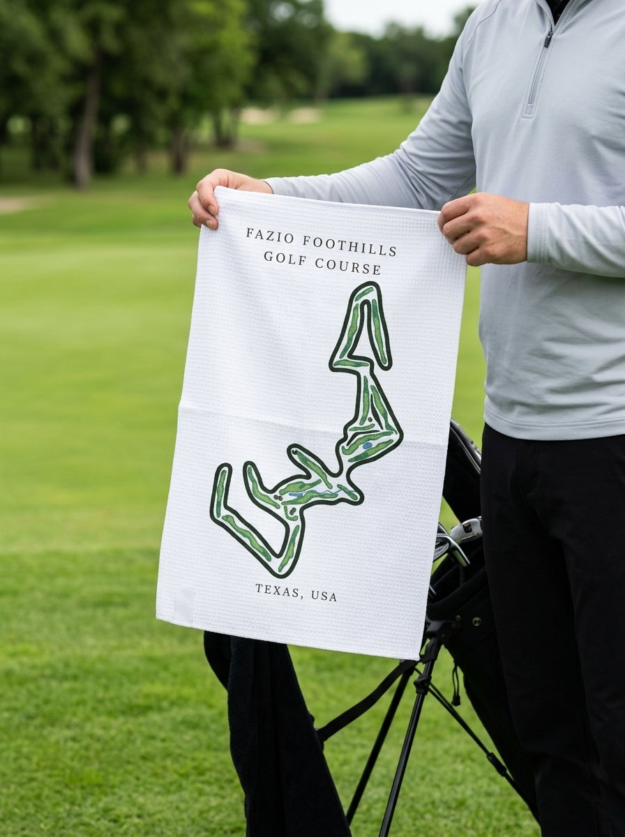 Fazio Foothills Golf Course at Omni Barton Creek Resort, Golf Course Towel, Texas | Golf Course Print Towels