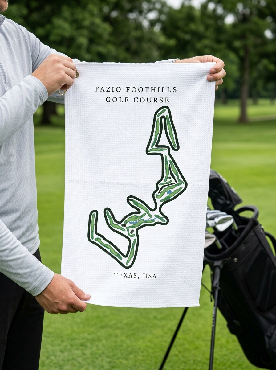 Fazio Foothills Golf Course at Omni Barton Creek Resort, Golf Course Towel, Texas | Golf Course Print Towels