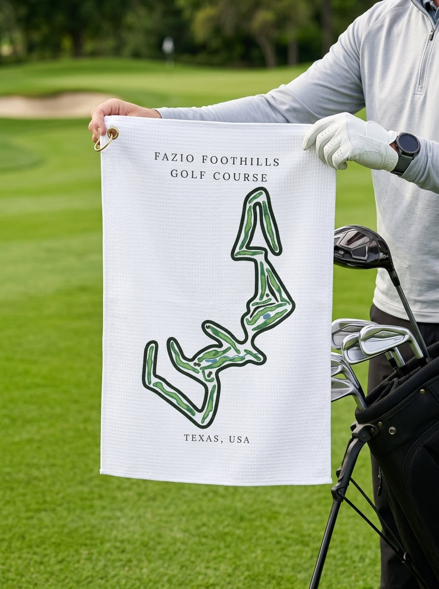 Fazio Foothills Golf Course at Omni Barton Creek Resort, Golf Course Towel, Texas | Golf Course Print Towels