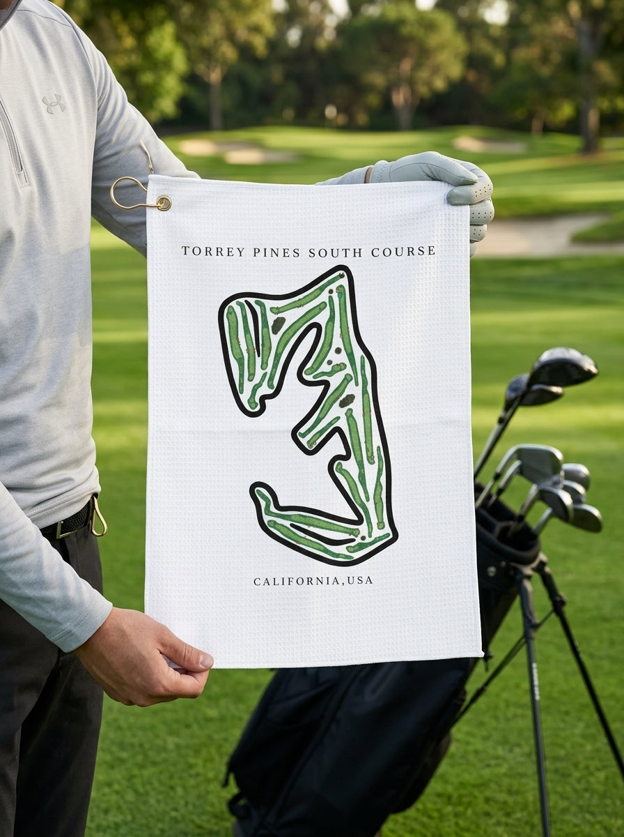Torrey Pines South Course Golf Course Print Towel North Carolina | Golf Course Print Towels | Golf Course Microfiber