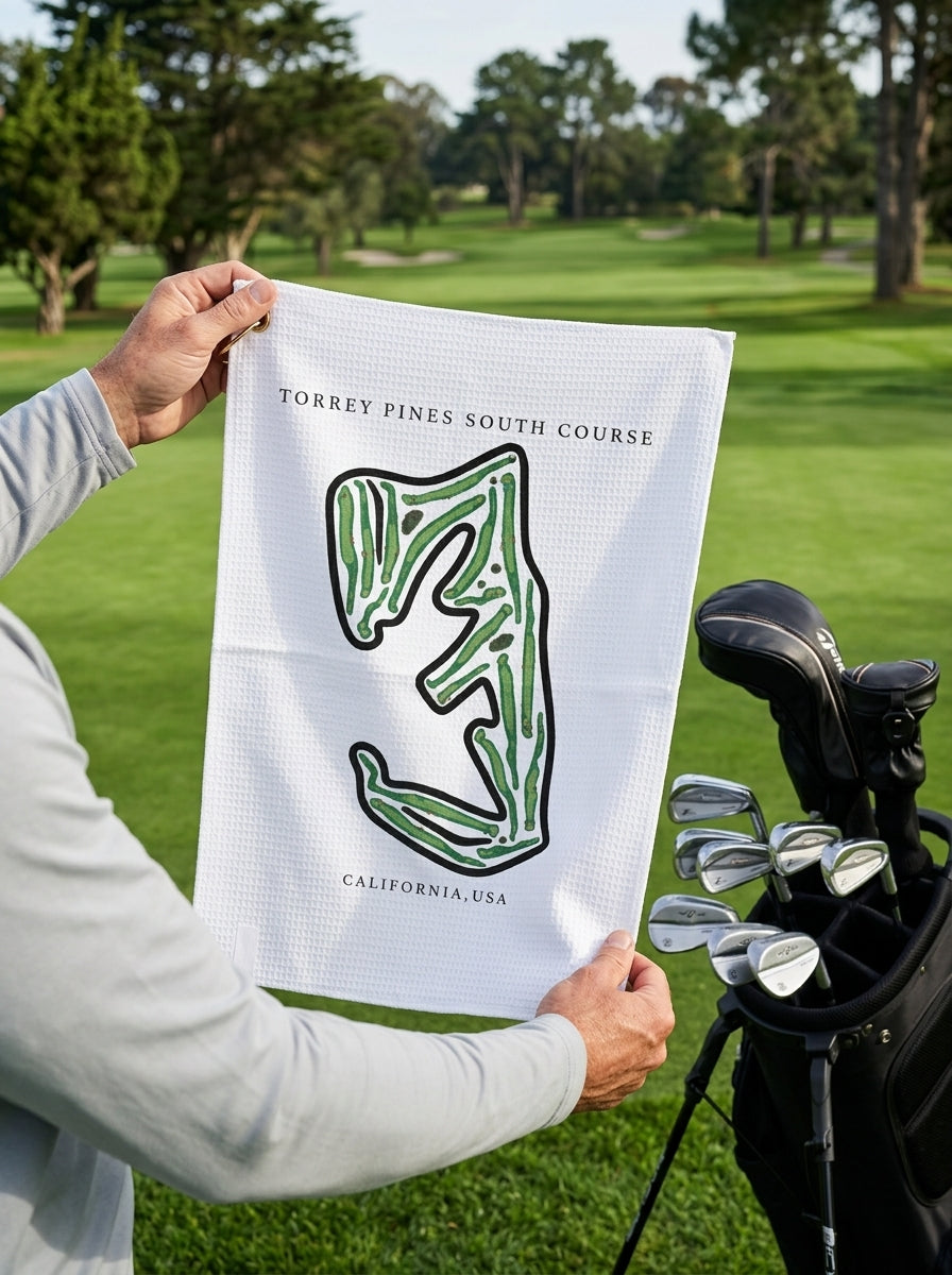 Torrey Pines South Course Golf Course Print Towel North Carolina | Golf Course Print Towels | Golf Course Microfiber
