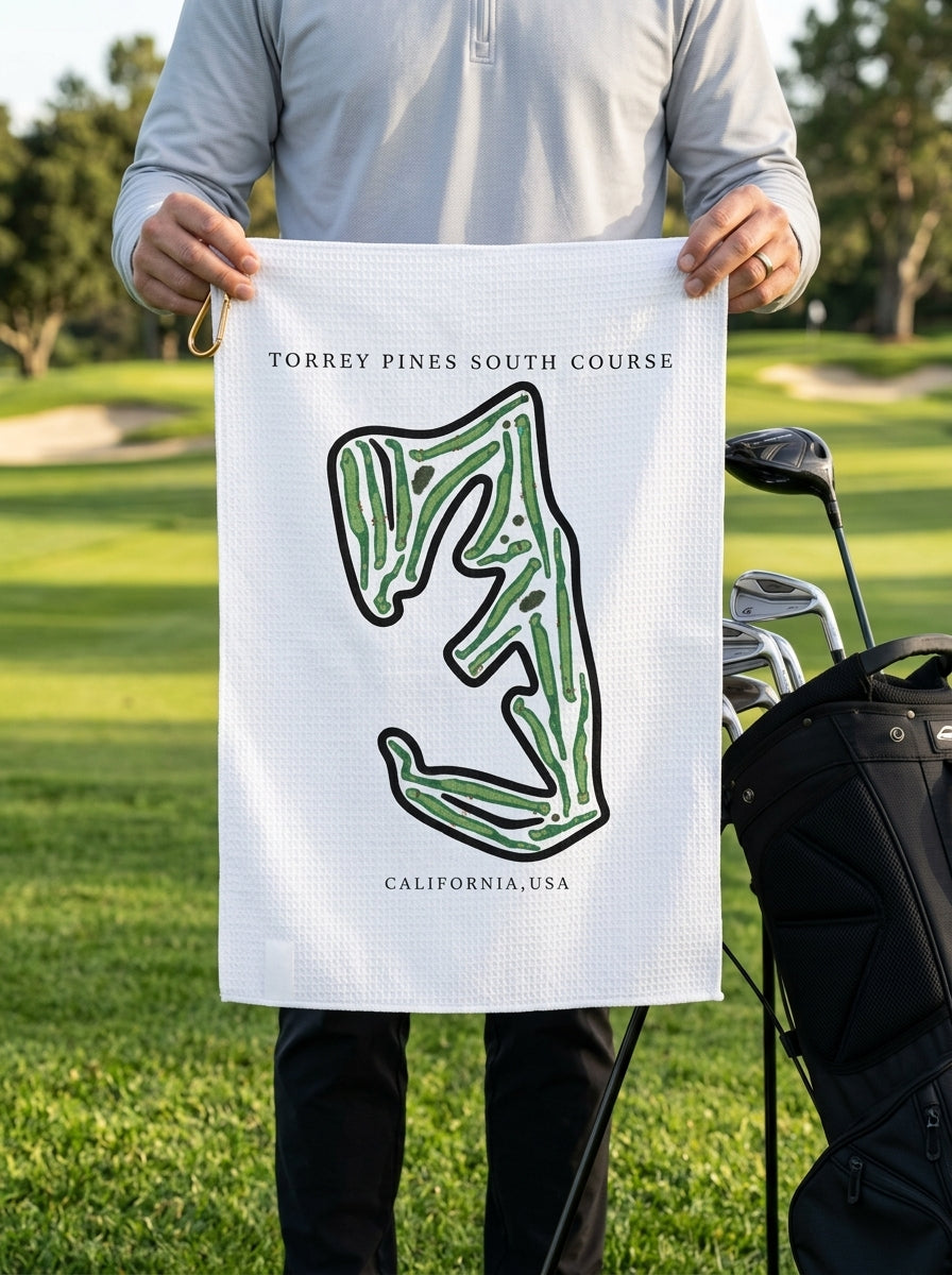 Torrey Pines South Course Golf Course Print Towel North Carolina | Golf Course Print Towels | Golf Course Microfiber