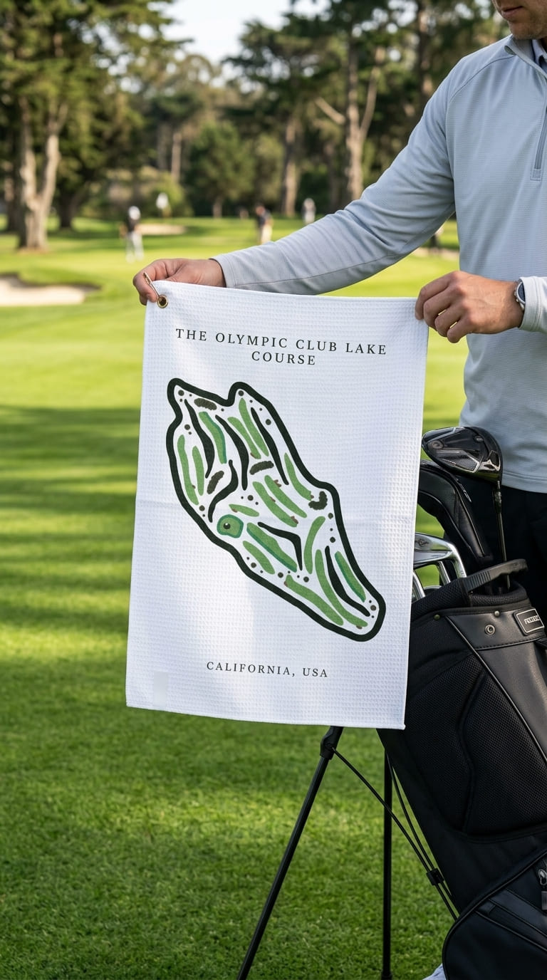 The Olympic Club Lake Course, Golf Course Print, California | Golf Course Print Towels | Golf Course Microfiber