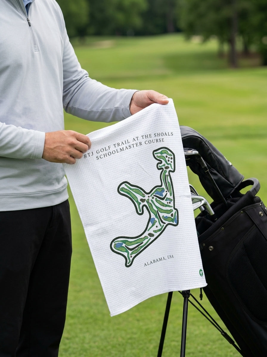 RTJ Golf Trail Schoolmaster Course Towel, Alabama | Microfiber Map Towel