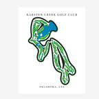 Karsten Creek Golf Club Golf Course Prints, Oklahoma, Golf Map Artwork