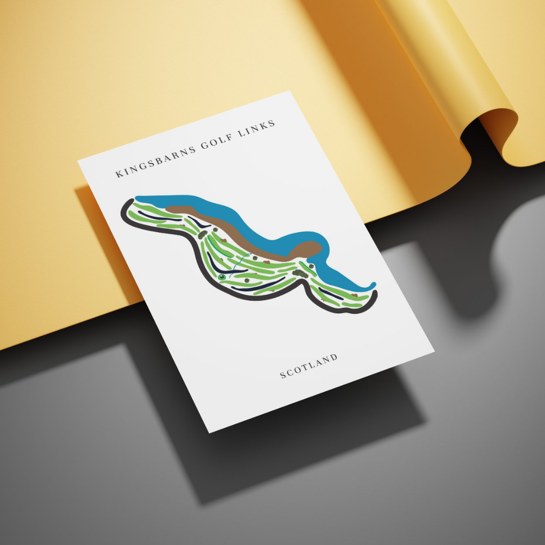 Kingsbarns Golf Links Golf Course Prints, Scotland, Golf Map Artwork