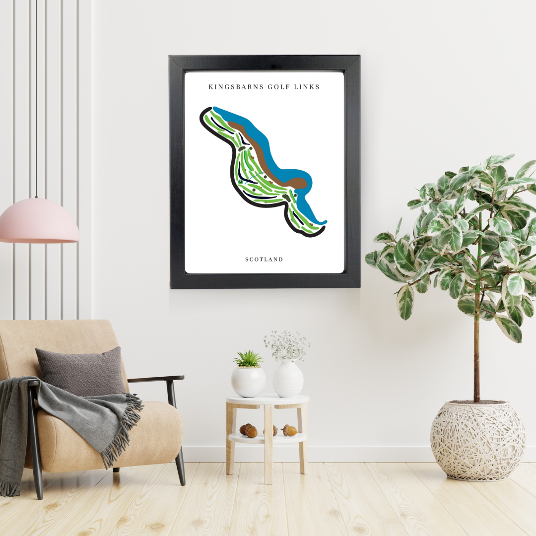 Kingsbarns Golf Links Golf Course Prints, Scotland, Golf Map Artwork