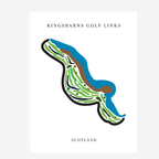 Kingsbarns Golf Links Golf Course Prints, Scotland, Golf Map Artwork