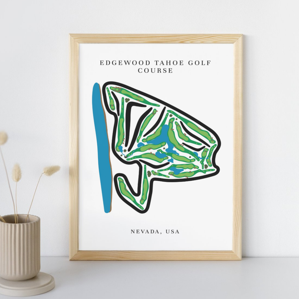 Edgewood Tahoe Golf Course Prints, Nevada, Golf Map Artwork