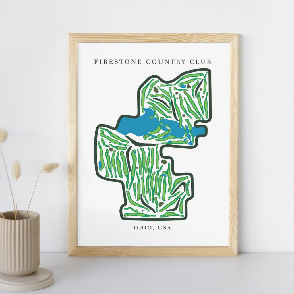 Firestone Country Club Golf Course Prints, Ohio, Golf Map Artwork