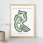 Bailey Creek Golf Course Print, California, Golf Map Artworks